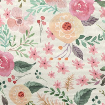 Watercolor Cute Flowers Pongee