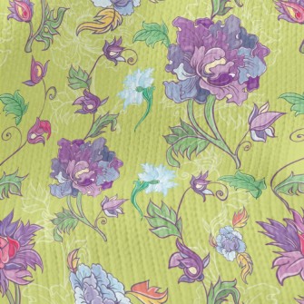 Peonies And Chrysanthemums Stretch Jersey
