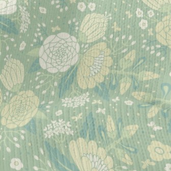 Retro Texture Flowers Stretch Jersey