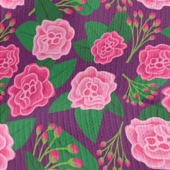 Red Flowers And Buds Stretch Jersey