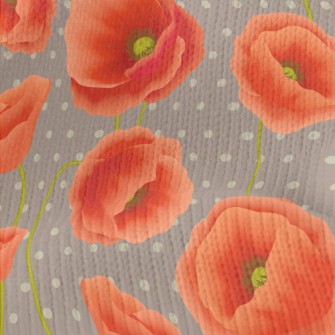 Red Poppy Flower Stretch Jersey