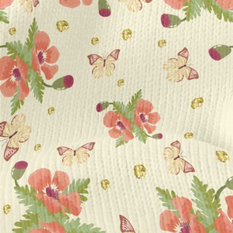 Beautiful Flowers And Butterfl Stretch Jersey