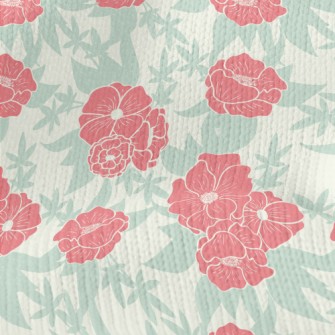 Red Flowers And Clover Stretch Jersey