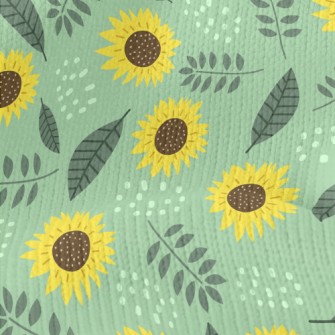 Green Sunflowers Stretch Jersey