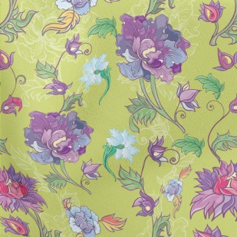 Peonies And Chrysanthemums Lightweight Cotton Poplin