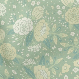 Retro Texture Flowers Lightweight Cotton Poplin