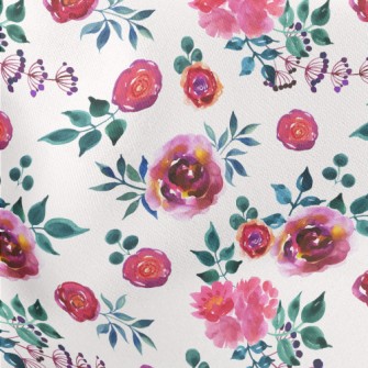 Blooming Noble Peonies Lightweight Cotton Poplin