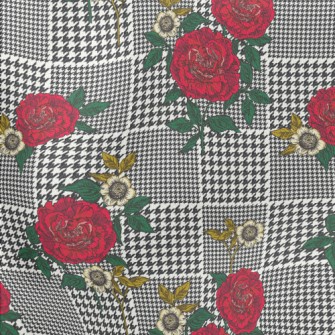 Houndstooth Rose Lightweight Cotton Poplin