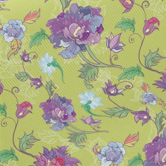 Peonies And Chrysanthemums Midweight Cotton Poplin