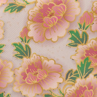 Happy And Sweet Peonies Midweight Cotton Poplin