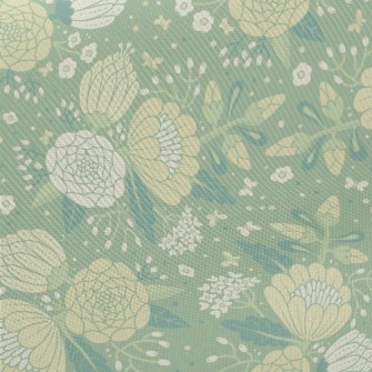 Retro Texture Flowers Midweight Cotton Poplin