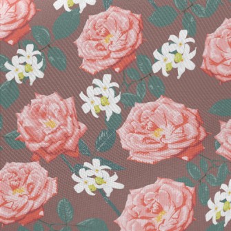 Elegant Peony Flower Midweight Cotton Poplin