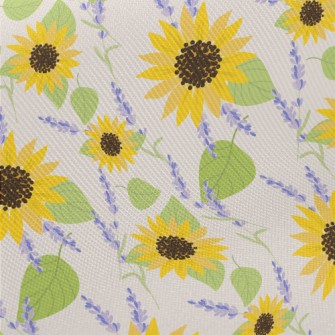 Sunflowers And Lavender Midweight Cotton Poplin