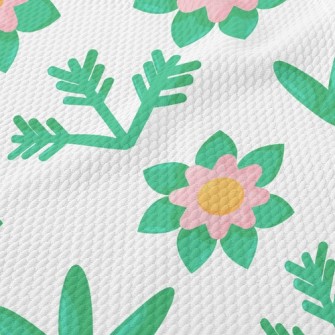 Elegant Flowers And Plants Birdseye Piqué