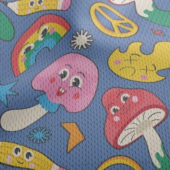 Weird Expression Mushroom Athletic Mesh Flat Back