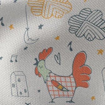 Simple Line Chicken Waterproof Canvas