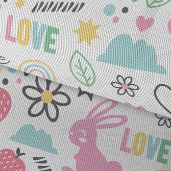 Colorful Jumping Bunny Waterproof Oxford