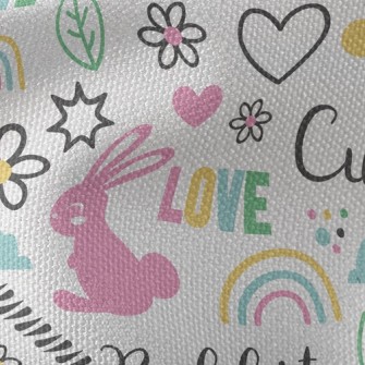 Colorful Jumping Bunny Waterproof Canvas