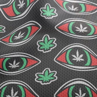 Eyes Cannabis Leaves Athletic Mesh Flat Back