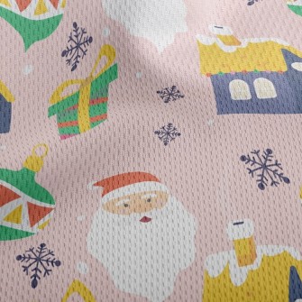 Santa Claus Giving Gifts Athletic Mesh Flat Back