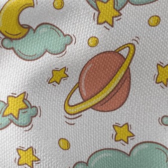 Crescent Moon Clouds Waterproof Canvas