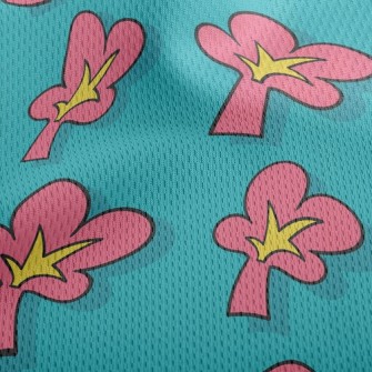 Bright Large Flowers Athletic Mesh Flat Back