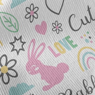 Colorful Jumping Bunny Standard Corduroy