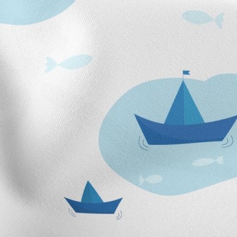 Cute Paper Sailboat Stretch Ponte