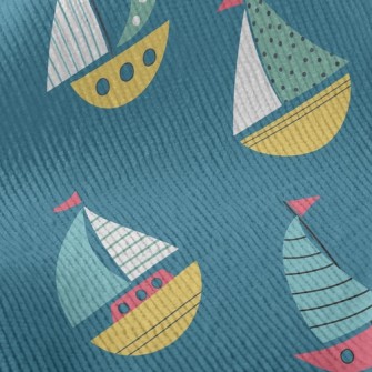 Colorful Q Version Sailboat Standard Corduroy