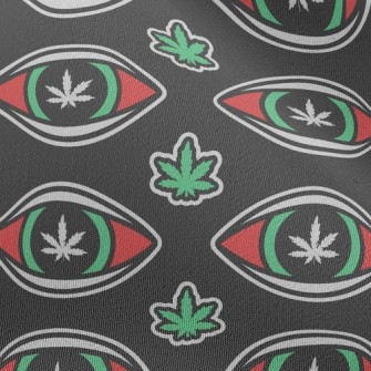 Eyes Cannabis Leaves Chiffon