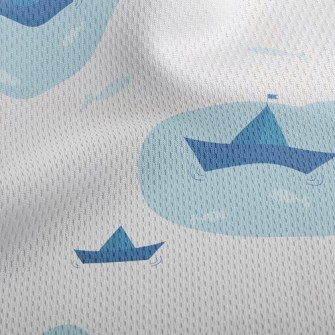 Cute Paper Sailboat Athletic Mesh Flat Back