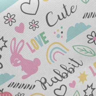 Colorful Jumping Bunny Twill