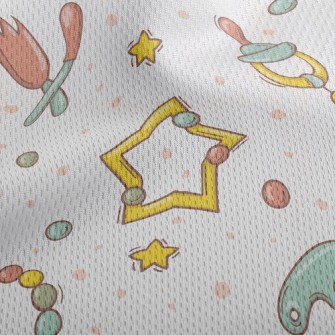 Little Girl Toy Comb Athletic Mesh Flat Back