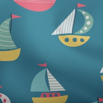 Colorful Q Version Sailboat Dobby