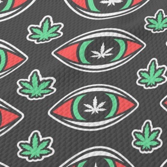 Eyes Cannabis Leaves Birdseye Piqué