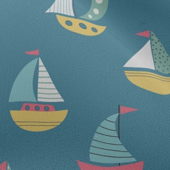 Colorful Q Version Sailboat Chiffon