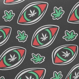 Eyes Cannabis Leaves Twill