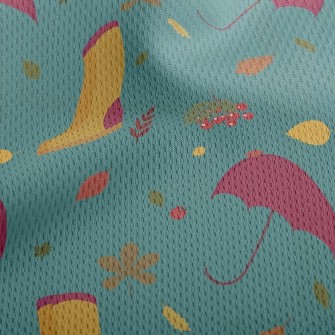 Rainy Day Umbrella Rain Boots Athletic Mesh Flat Back