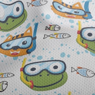 Frog And Shallow Water Cat Athletic Mesh Flat Back