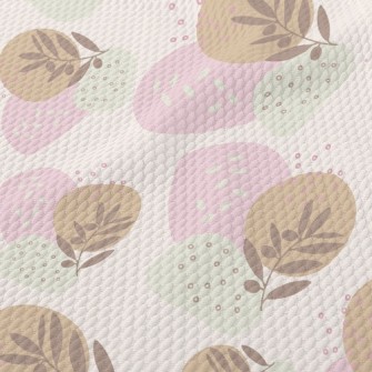 Small Soft Colored Leaves Birdseye Piqué
