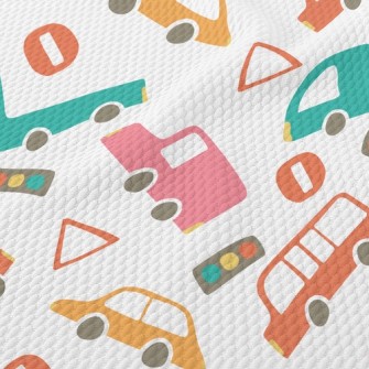 Colorful Cars Birdseye Piqué