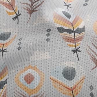 Ethnic Style Feathers Athletic Mesh Flat Back