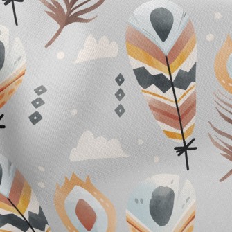 Ethnic Style Feathers Stretch Ponte