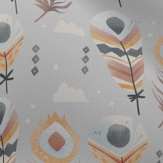 Ethnic Style Feathers Chiffon