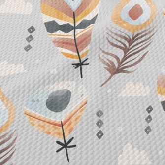 Ethnic Style Feathers Birdseye Piqué