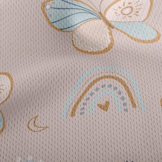 Rainbow And Butterfly Athletic Mesh Flat Back