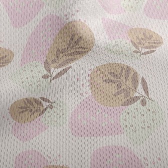 Small Soft Colored Leaves Athletic Mesh Flat Back