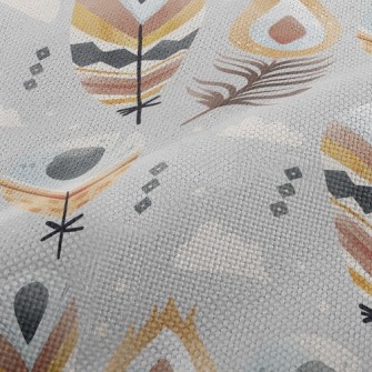 Ethnic Style Feathers Performance Linen