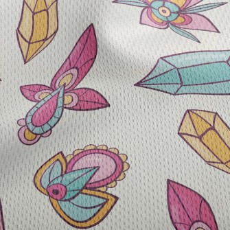 Gems And Flowers Athletic Mesh Flat Back