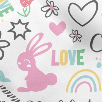 Colorful Jumping Bunny Micro Fleece